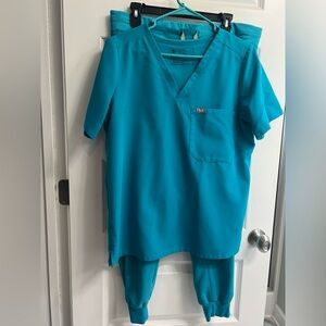 Figs teal scrub set